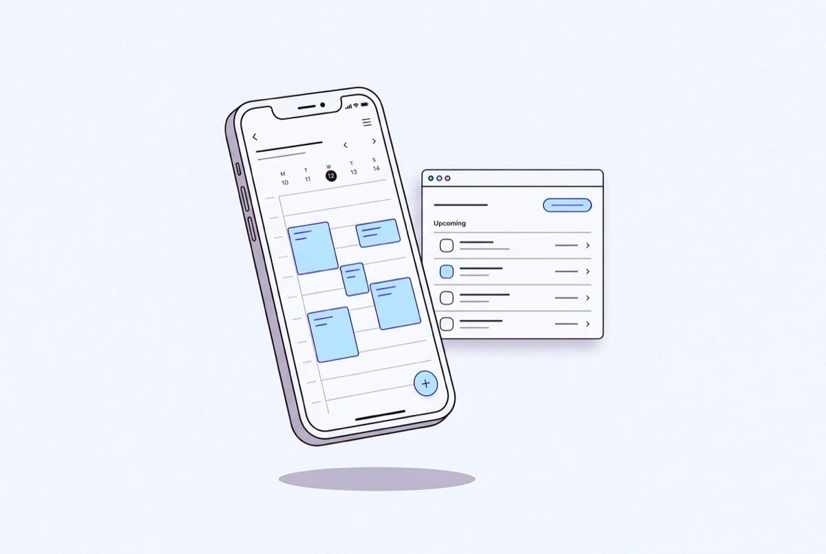 Booking and scheduling app illustration